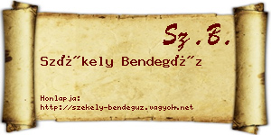 Székely Bendegúz névjegykártya